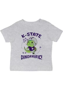 Infant K-State Wildcats Grey Vive La Fete Dino-Riffic Short Sleeve T-Shirt