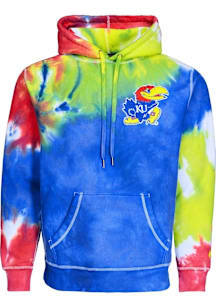 Greyson Kansas Jayhawks Mens Blue Tie Dye Long Sleeve Hoodie