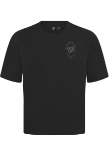 Levelwear Washington Nationals Black Signature Knit Register Short Sleeve Fashion T Shirt