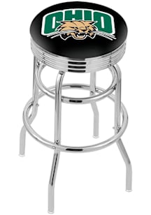 Ohio Bobcats Double-Ring Swivel Chrome Pub Stool - Black