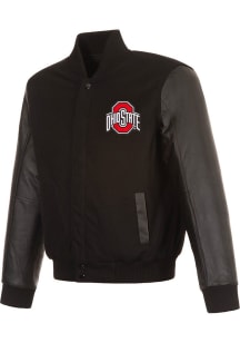 Ohio State Buckeyes Reversible Wool and Leather Heavyweight Jacket - Black
