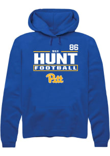 Max Hunt Rally Mens Blue Pitt Panthers NIL Stacked Box Player Hood