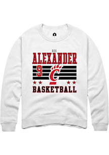 Dee Alexander Cincinnati Bearcats Mens White NIL Striped Player Crew