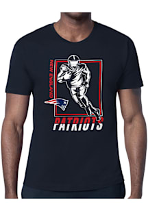 Starter New England Patriots Navy Blue Grid Short Sleeve T Shirt