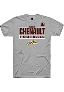 Aveion Chenault Western Michigan Broncos Grey Football NIL Stacked Box Short Sleeve Player T Shirt