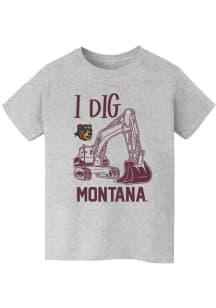 Vive La Fete Montana Grizzlies Youth Grey Excavator Short Sleeve T-Shirt