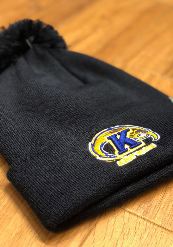 Kent State Golden Flashes Navy Blue Tow Pom Cuff Mens Knit Hat