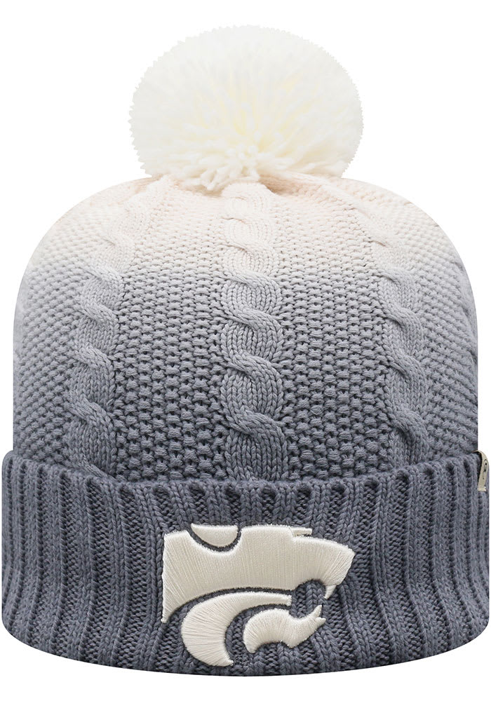 Top of the World K-State Wildcats Grey Dissolve Fade Cuff Pom Mens Knit Hat