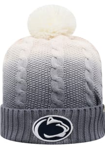 Top of the World Penn State Nittany Lions Grey Dissolve Fade Cuff Pom Mens Knit Hat