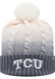 Top of the World TCU Horned Frogs Grey Dissolve Fade Cuff Pom Mens Knit Hat