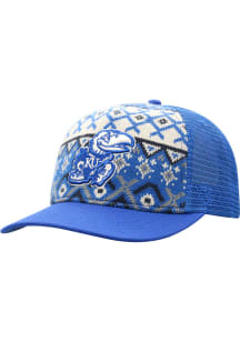 Top of the World Kansas Jayhawks Given Holiday Sweater Adjustable Hat - Blue
