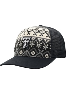 Top of the World Texas Tech Red Raiders Given Holiday Sweater Adjustable Hat - Black