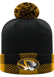 Top of the World Missouri Tigers Black Bunyan Reversible Cuff Pom Mens Knit Hat