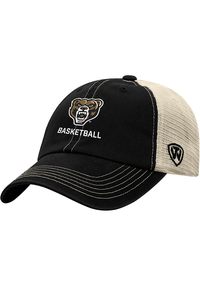 Top of the World Oakland University Golden Grizzlies Basketball Vintage Mesh Adjustable Hat - Black