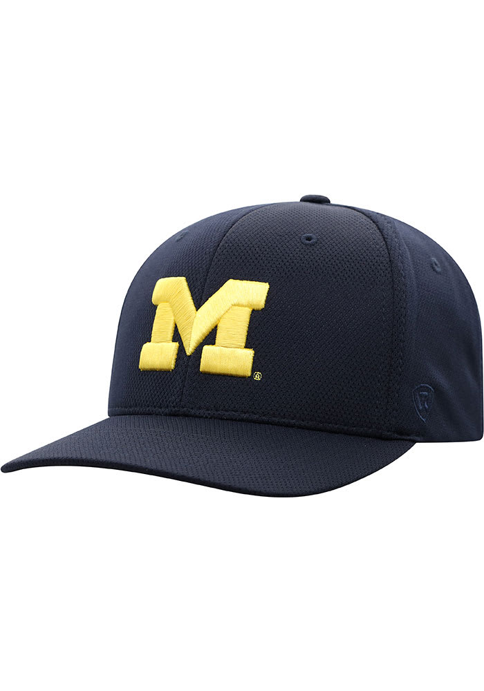 Michigan Wolverines Mens Navy Blue Reflex Flex Hat