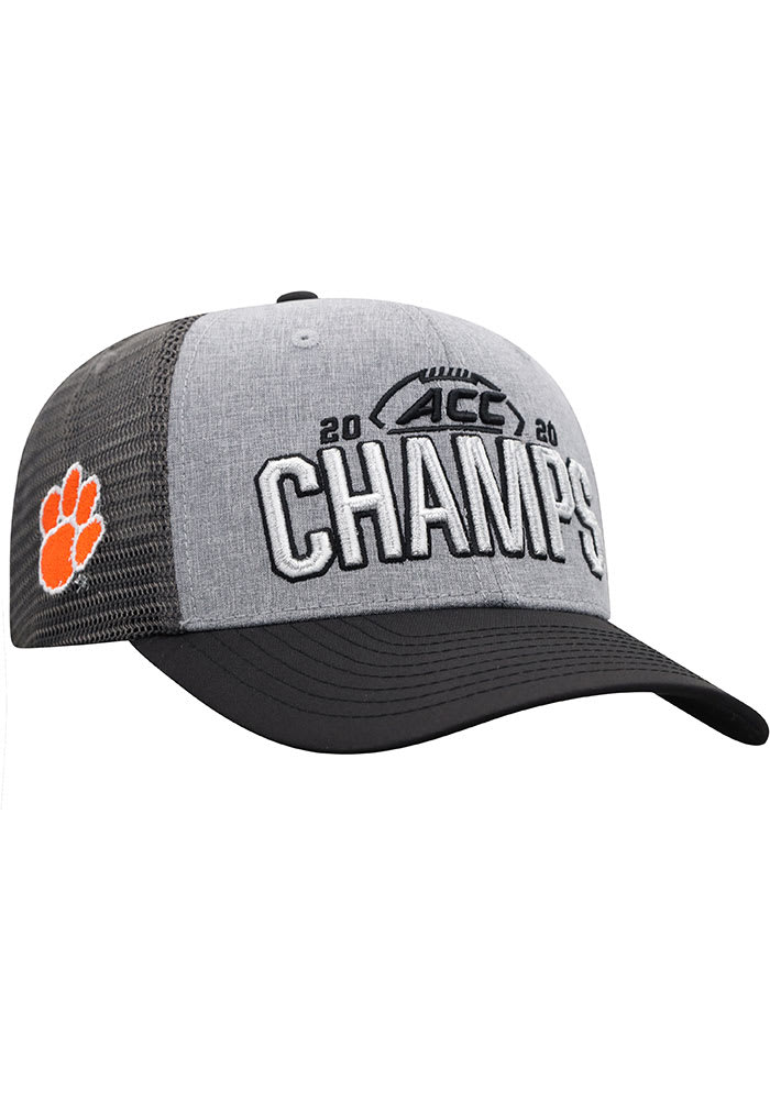 Clemson Tigers 2020 ACC Champs Locker Room Adjustable Hat - Grey