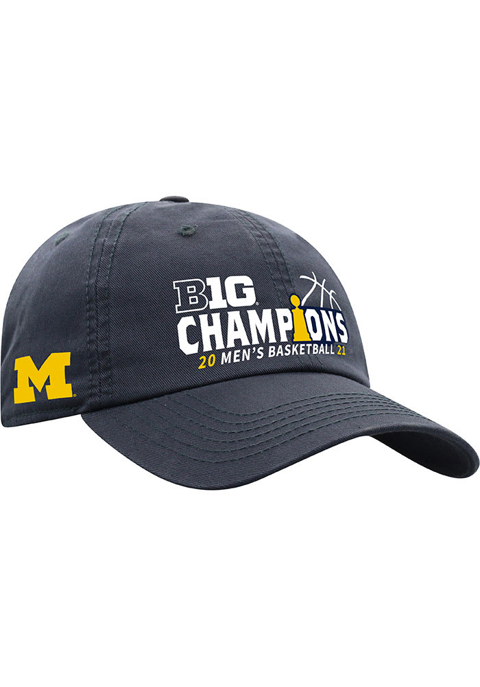 Michigan Wolverines 2020-2021 Regular Season Conference Champs Adjustable Hat - Navy Blue