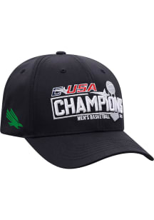 Top of the World North Texas Mean Green 2021 Conference Tournament Champs Adjustable Hat - Black