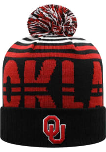 Top of the World Oklahoma Sooners Black Colossal Cuff Pom Mens Knit Hat