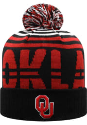 Oklahoma Sooners Black Colossal Cuff Pom Mens Knit Hat