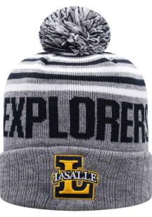 Top of the World La Salle Explorers Grey Ensuing Cuff Pom Mens Knit Hat