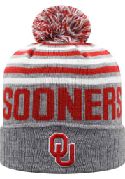 Oklahoma Sooners Grey Ensuing Cuff Pom Mens Knit Hat