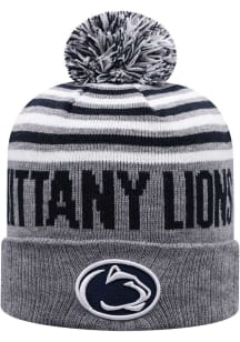 Top of the World Penn State Nittany Lions Grey Ensuing Cuff Pom Mens Knit Hat