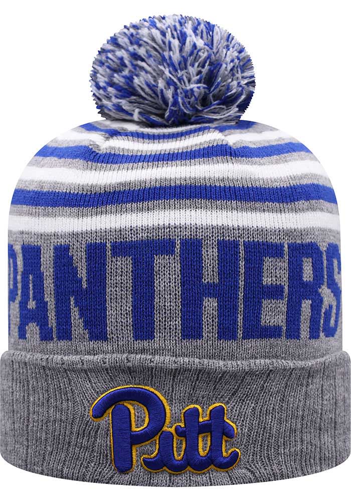 Pitt Panthers Grey Ensuing Cuff Pom Mens Knit Hat