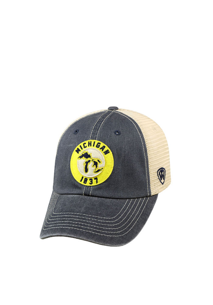 Michigan Dirty Mesh Adjustable Hat - Navy Blue