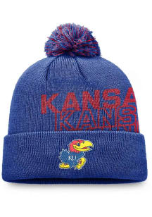Kansas Jayhawks Blue 184V Cuff Pom Mens Knit Hat