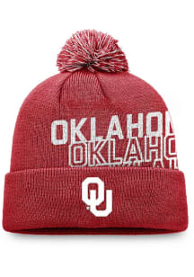 Oklahoma Sooners Crimson 184V Cuff Pom Mens Knit Hat