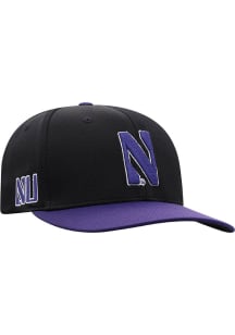 Top of the World Northwestern Wildcats Mens Black 2T Reflex One-Fit Flex Hat