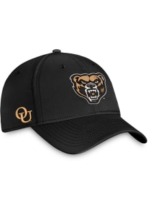 Top of the World Oakland University Golden Grizzlies Mens Black Reflex One-Fit Flex Hat