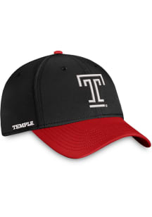 Top of the World Temple Owls Mens Black 2T Reflex One-Fit Flex Hat