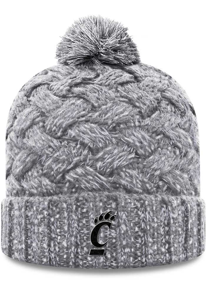 Top of the World Cincinnati Bearcats Grey Primary Patch Cuff Pom Mens Knit Hat