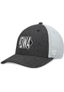 Top of the World Iowa Hawkeyes U Root Heathered State Trucker Adjustable Hat - Black