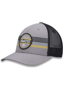 Top of the World Iowa Hawkeyes Legend Patch Stripe Trucker Adjustable Hat - Grey