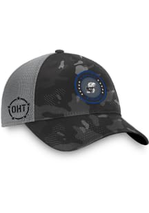 Top of the World Kansas Jayhawks OHT Patch Tonal Camo Trucker Adjustable Hat - Black