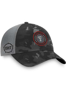 Top of the World Texas Tech Red Raiders OHT Patch Tonal Camo Trucker Adjustable Hat - Black