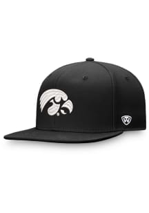 Top of the World Iowa Hawkeyes Mens Black Iconic Flatbill One-Fit Flex Hat