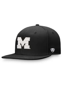Top of the World Michigan Wolverines Mens Black Iconic Flatbill One-Fit Flex Hat