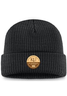 Kansas Jayhawks Black U Root Patch Cuff Mens Knit Hat