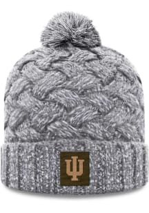 Top of the World Indiana Hoosiers Grey Primary Patch Cuff Pom Womens Knit Hat