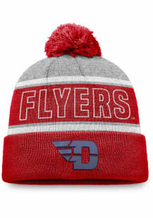 Dayton Flyers Grey Primary Stripe Crown Cuff Pom Mens Knit Hat