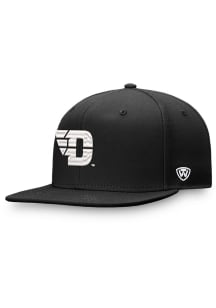 Top of the World Dayton Flyers Mens Black Iconic Flatbill One-Fit Flex Hat