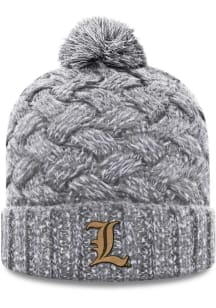 Top of the World Louisville Cardinals Grey Primary Patch Cuff Pom Womens Knit Hat