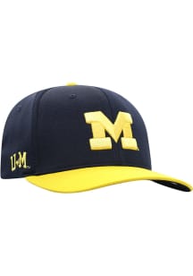 Michigan Wolverines Mens Navy Blue 2T Reflex Flex Hat