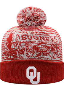 Oklahoma Sooners Crimson Line Up Cuff Youth Knit Hat