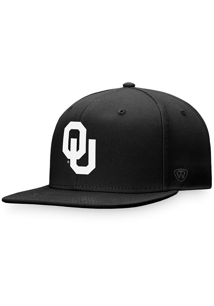 Oklahoma Sooners Mens Dusk Flat Brim BLACK Top of the World Flex Hat