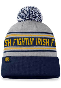Notre Dame Fighting Irish Grey Frigid Cuff Pom Mens Knit Hat